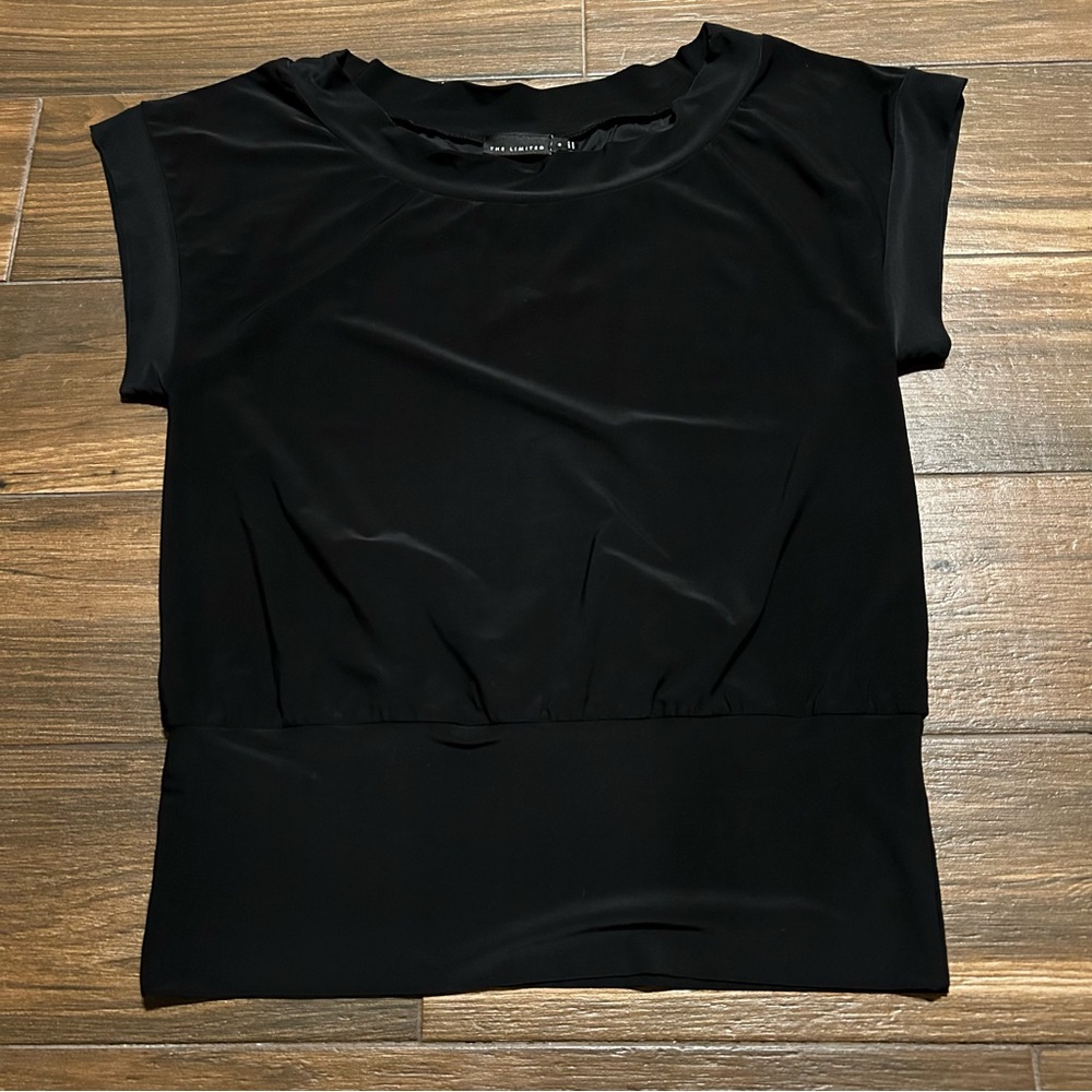 The Limited Dolman Blouse Round Neck Small Black Stretch